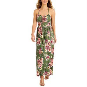 Jamie & Layla Womens Petite Floral-Print Empire Maxi Dress